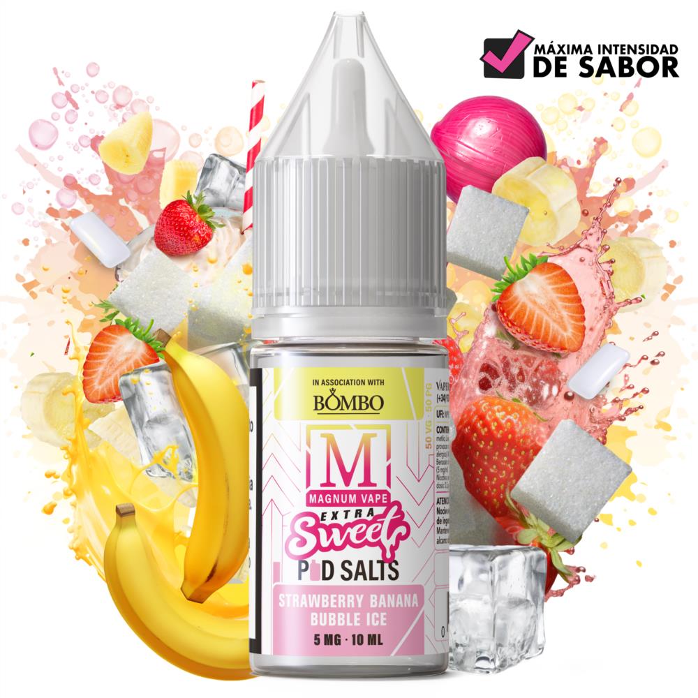 Strawberry Banana Bubble Ice 10ml- Magnum Vape Extra Sweet Pod Salts